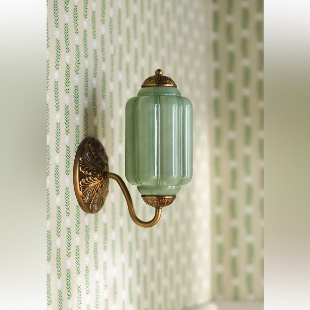 Anthropologie The Eloise Scallop Milk Glass Sconce Wall Light